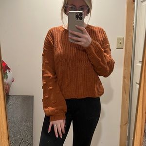 Burnt orange balloon sleeve sweater